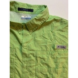 Columbia PFG Shirt Mens XXL 2XL Green Tamiami Omni Shade Fishing Vented